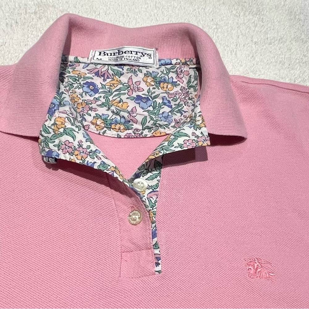 Burberry Polo 👚 shirt. Light pink. 💯 authentic. Made in England. For ladies.